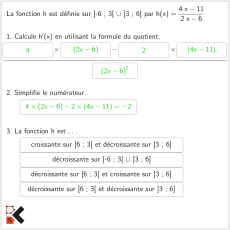 Étude d'une fonction homographique et de son hyperbole.